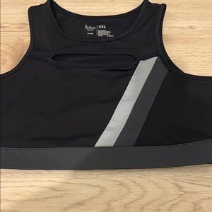 Flirtitude Active Sport Bra in Black Low Impact Athletic Top XXL